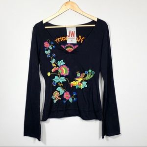 JOHNNY WAS Los Angeles Harmony embroidered top SM